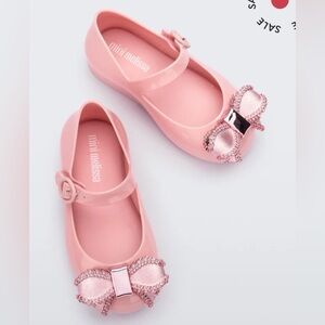 Mini Melissa Sweet Love | Sparkly Pink Dress Shoes with Bow | toddler 5
